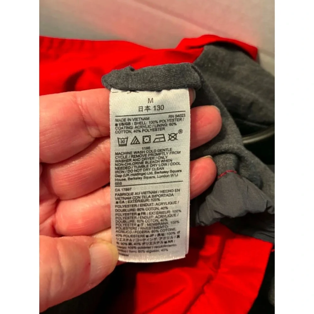 Gap Kids Boys M 8-9 Red Gray Hooded Windbreaker Jacket Full Zip Lightweight